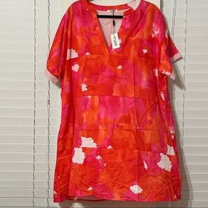 Vibrant Pink and Orange Women's Dress